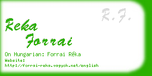 reka forrai business card
